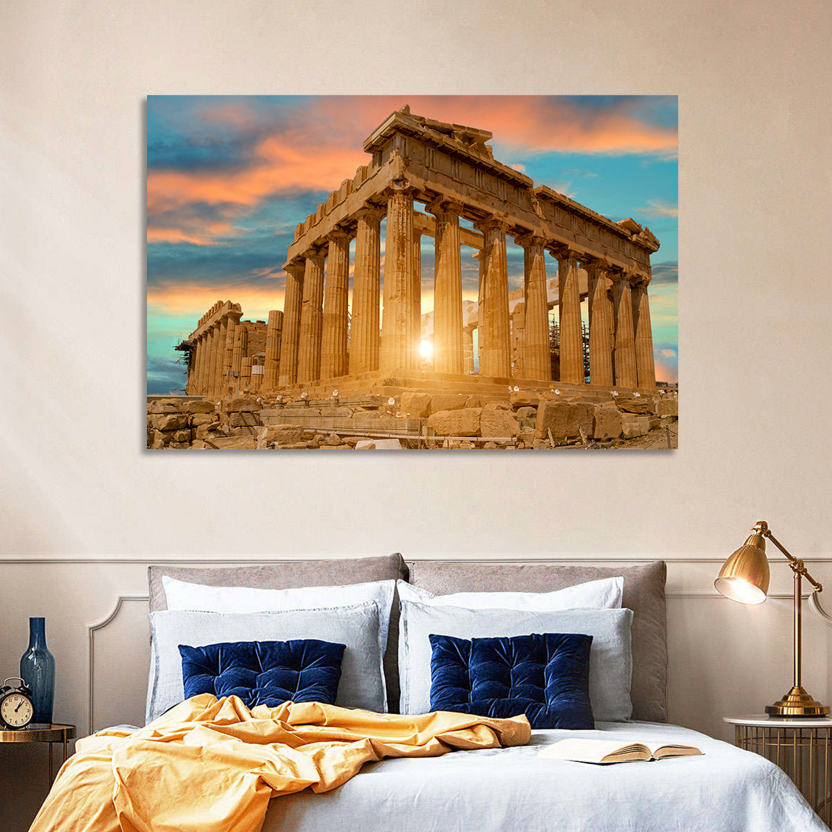 Parthenon at Sunset Wall Art in a room, landscape