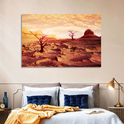 Gnarled Trees at Desert Sunset Wall Art