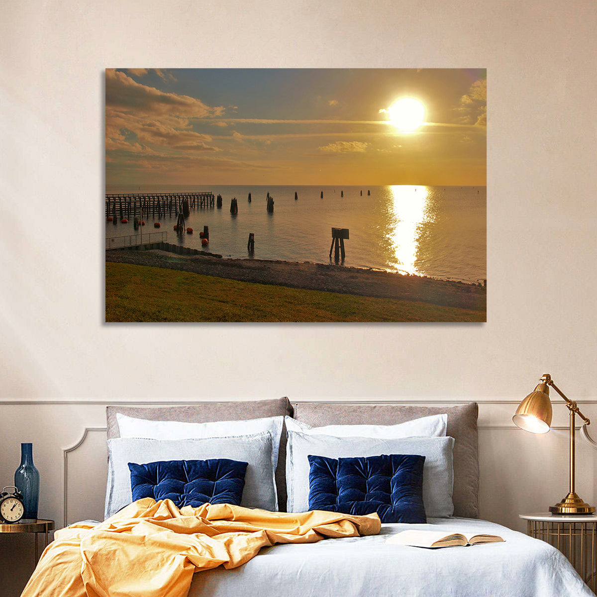 Lake Okeechobee Sunset Pier Wall Art
