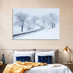 Misty Winter S-curve Road Wall Art