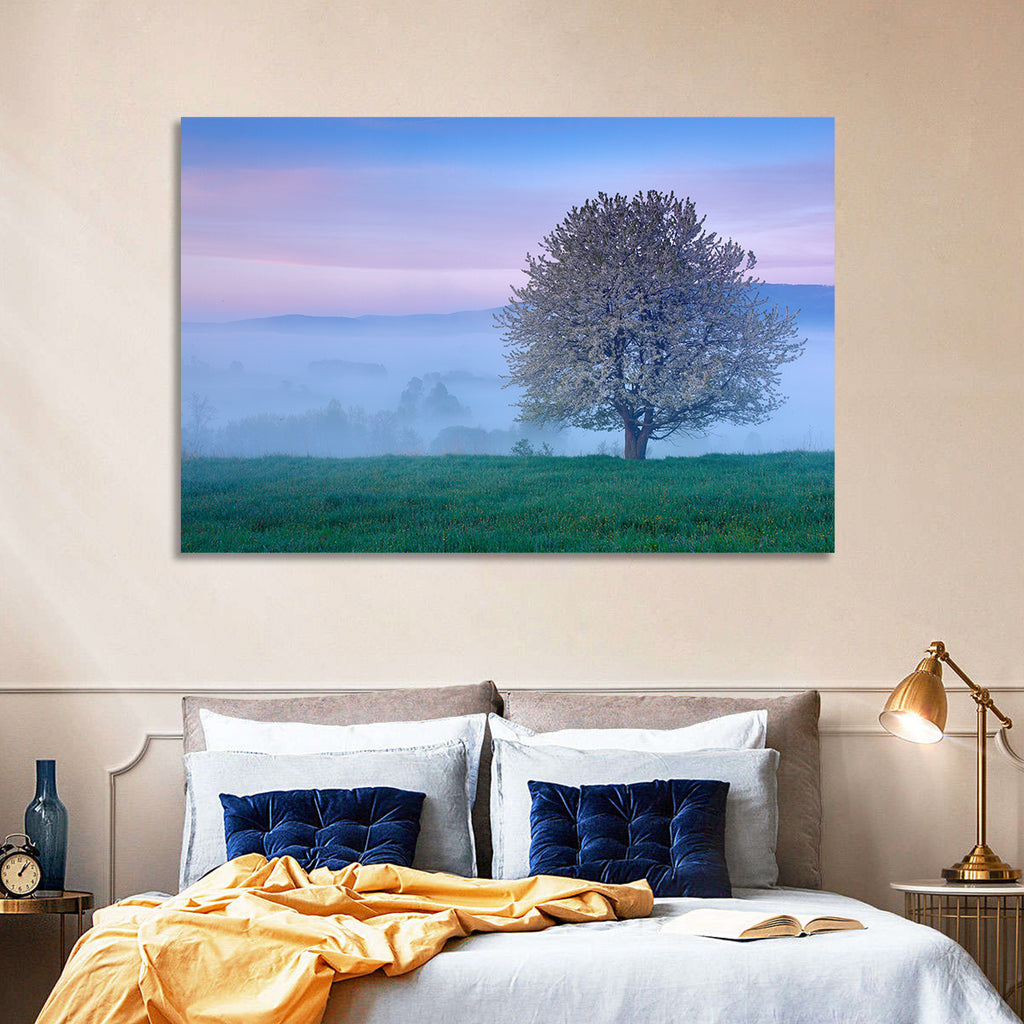 Misty Sumava Mountain Tree Wall Art