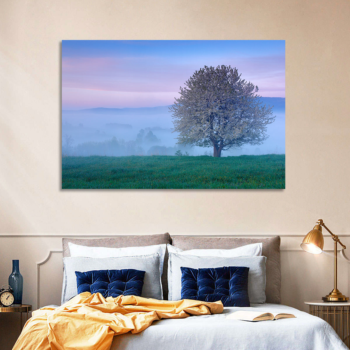 Misty Sumava Mountain Tree Wall Art