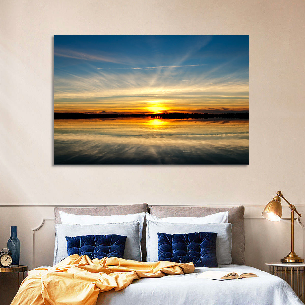 Oklahoma Lake Sunset Reflection Wall Art