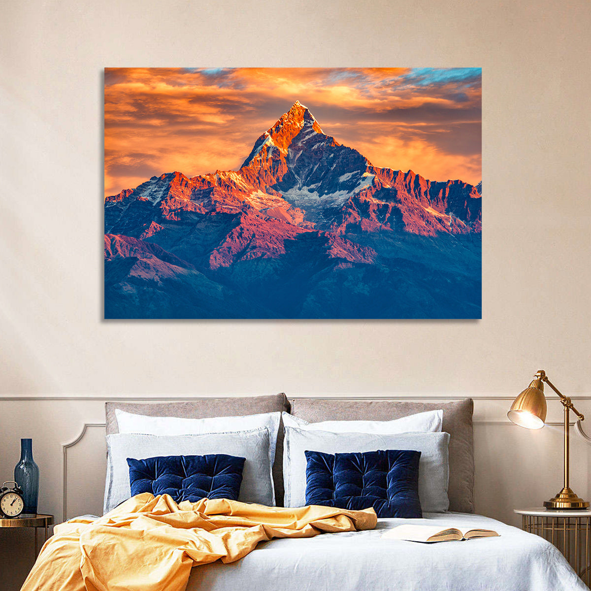 Machhapuchhre Sunrise Over Pokhara Wall Art