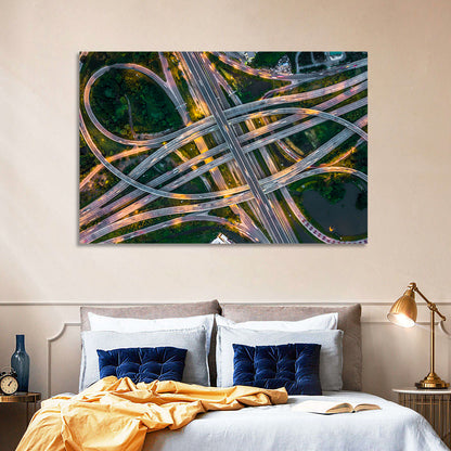 Expressway Junction at Dusk Wall Art