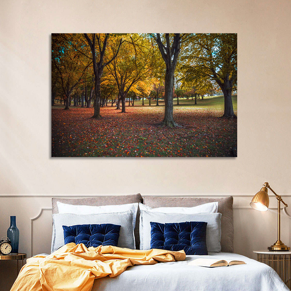 Autumn Park Trees, Pennsylvania Wall Art in a room, landscape