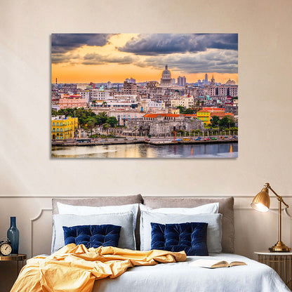 Havana Waterfront at Sunset Wall Art