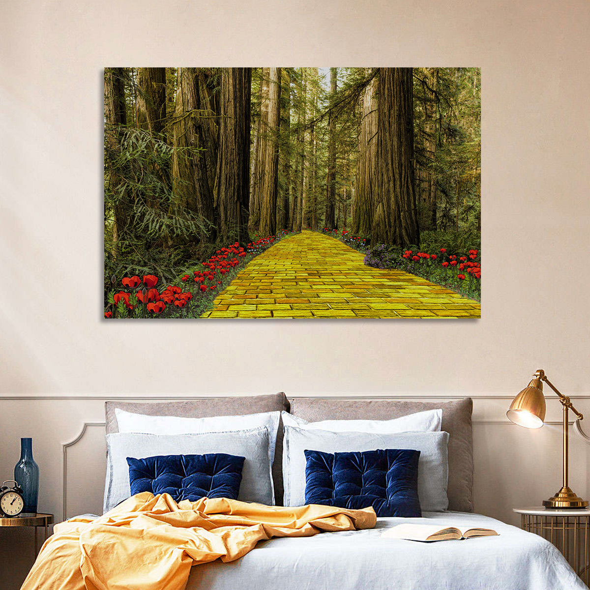 Yellow Brick Path Through Redwoods Wall Art