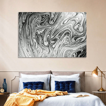 Ink Swirl Monochrome Abstract Wall Art
