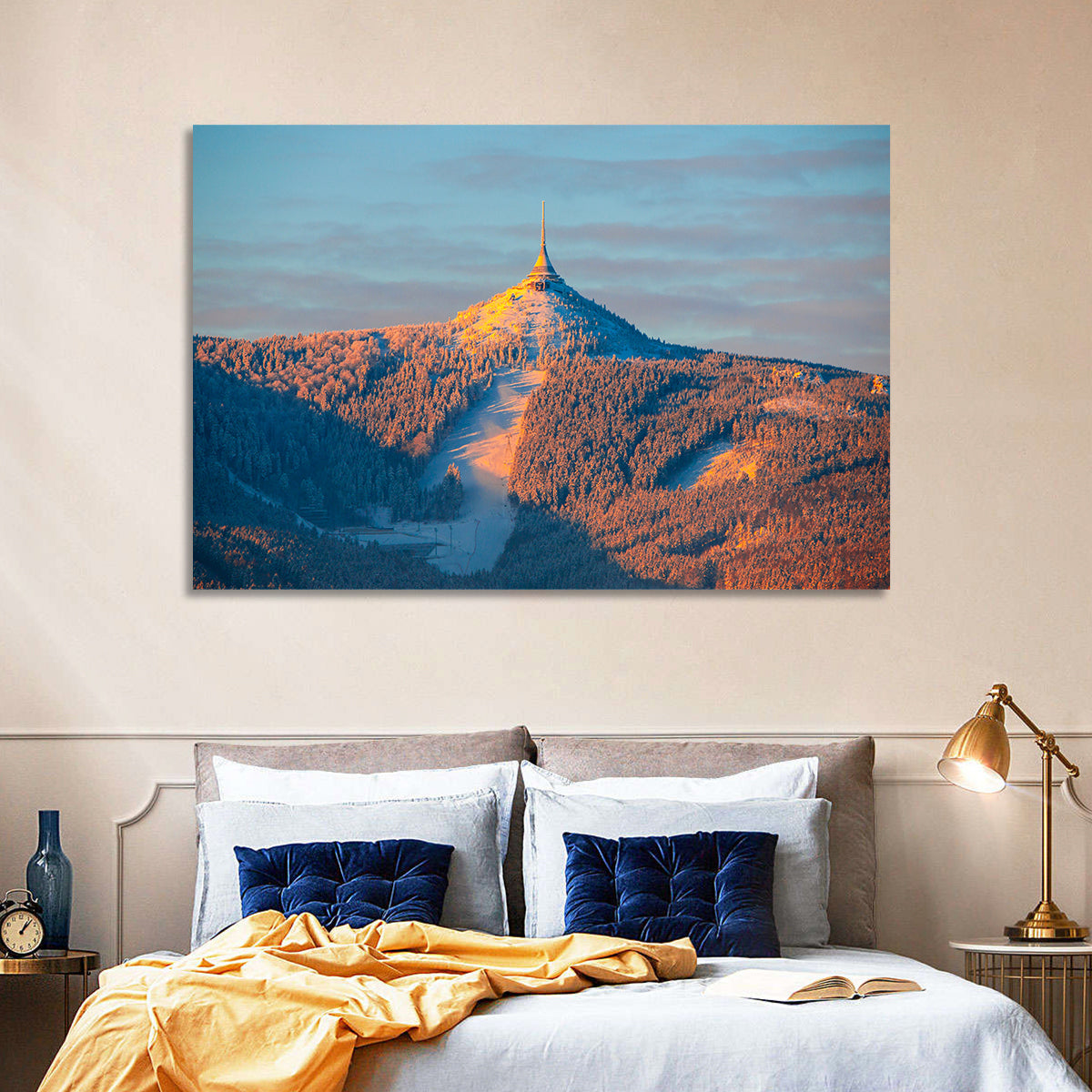 Ještěd Summit at Golden Hour Wall Art