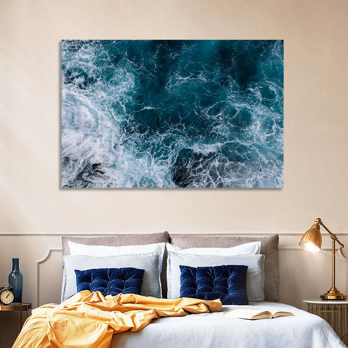 Aerial Swirling Ocean Waves Wall Art