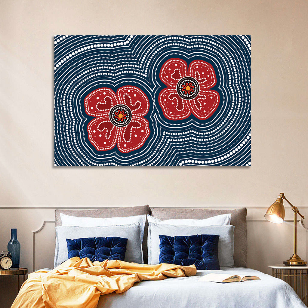 Aboriginal Poppy Duo Wall Art