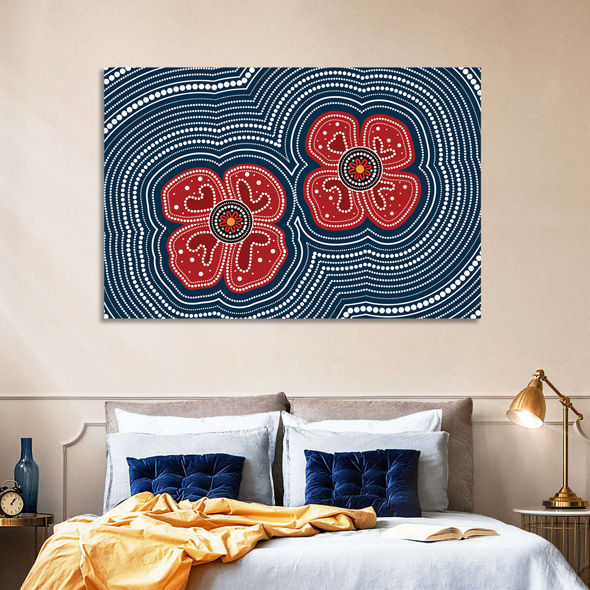 Aboriginal Poppy Duo Wall Art