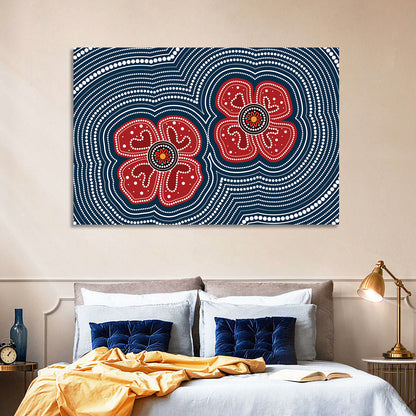 Poppy Flowers Aboriginal Wall Art