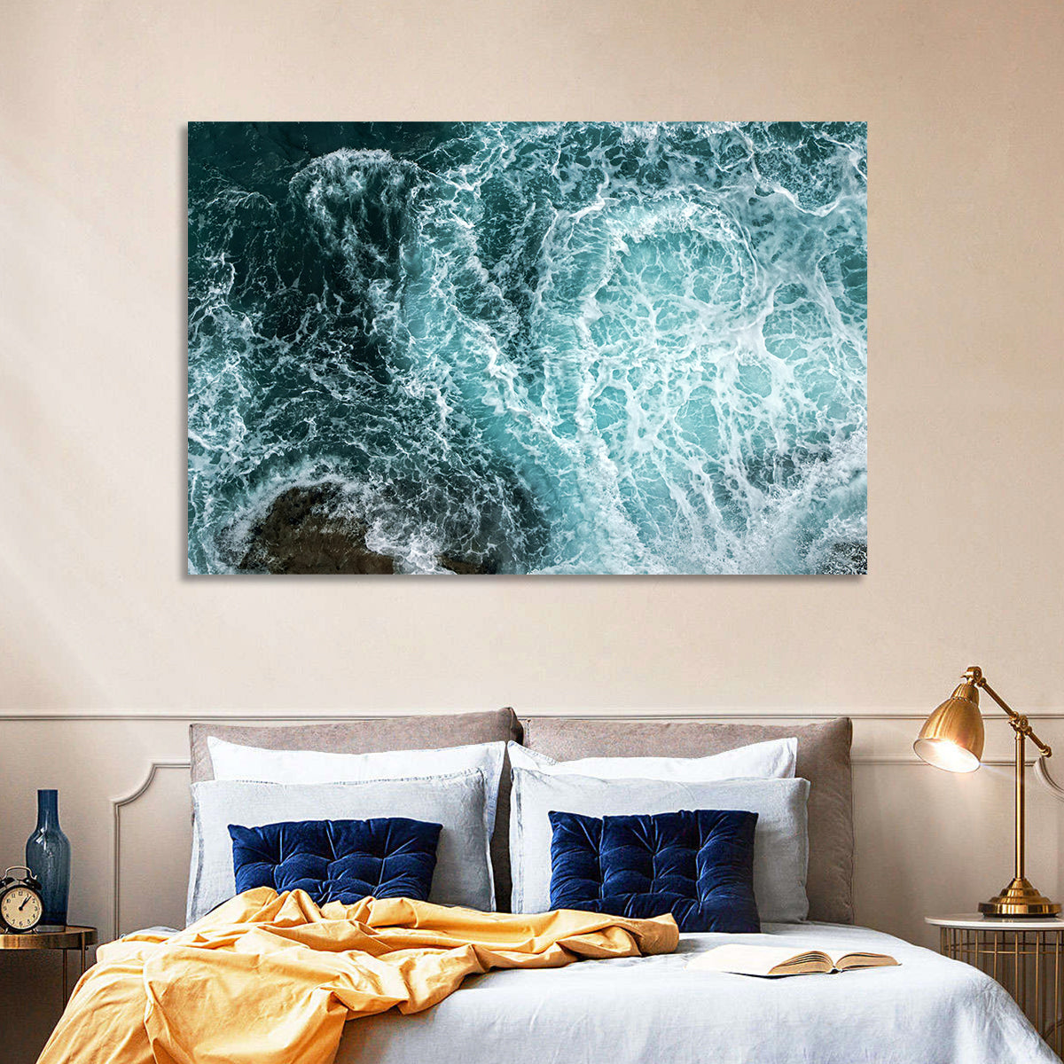 Aerial Ocean Waves with Sea Foam Wall Art