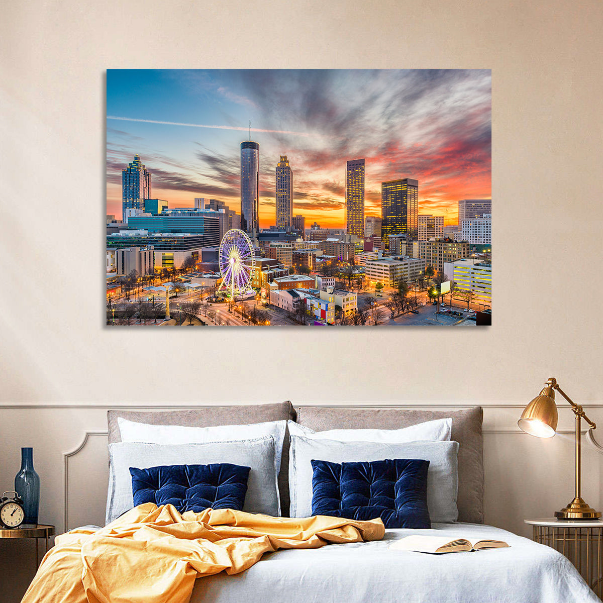 Atlanta Skyline with Skyview Wheel Wall Art