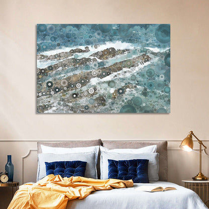 Teal Mosaic Ocean Wave Wall Art