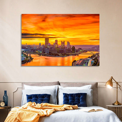 Pittsburgh Skyline at the Point Wall Art