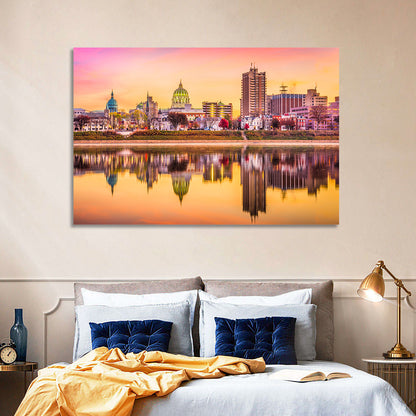Harrisburg Golden Hour Skyline Wall Art