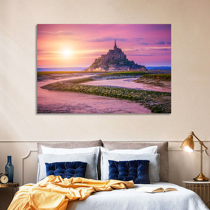 Mont Saint-michel Sunset Wall Art