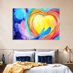 Blue Silhouette with Radiant Heart Wall Art