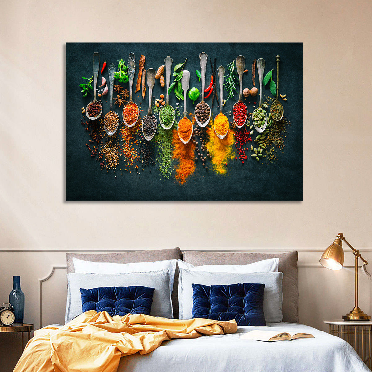 Assorted Spices and Spoons Wall Art