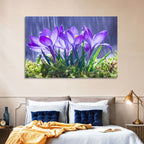 Rainy Purple Crocuses Wall Art