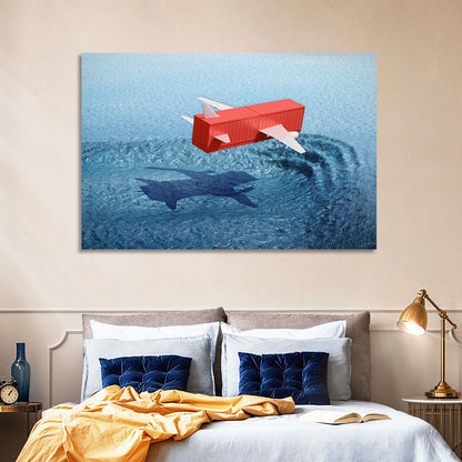 Flying Shipping Container Wall Art