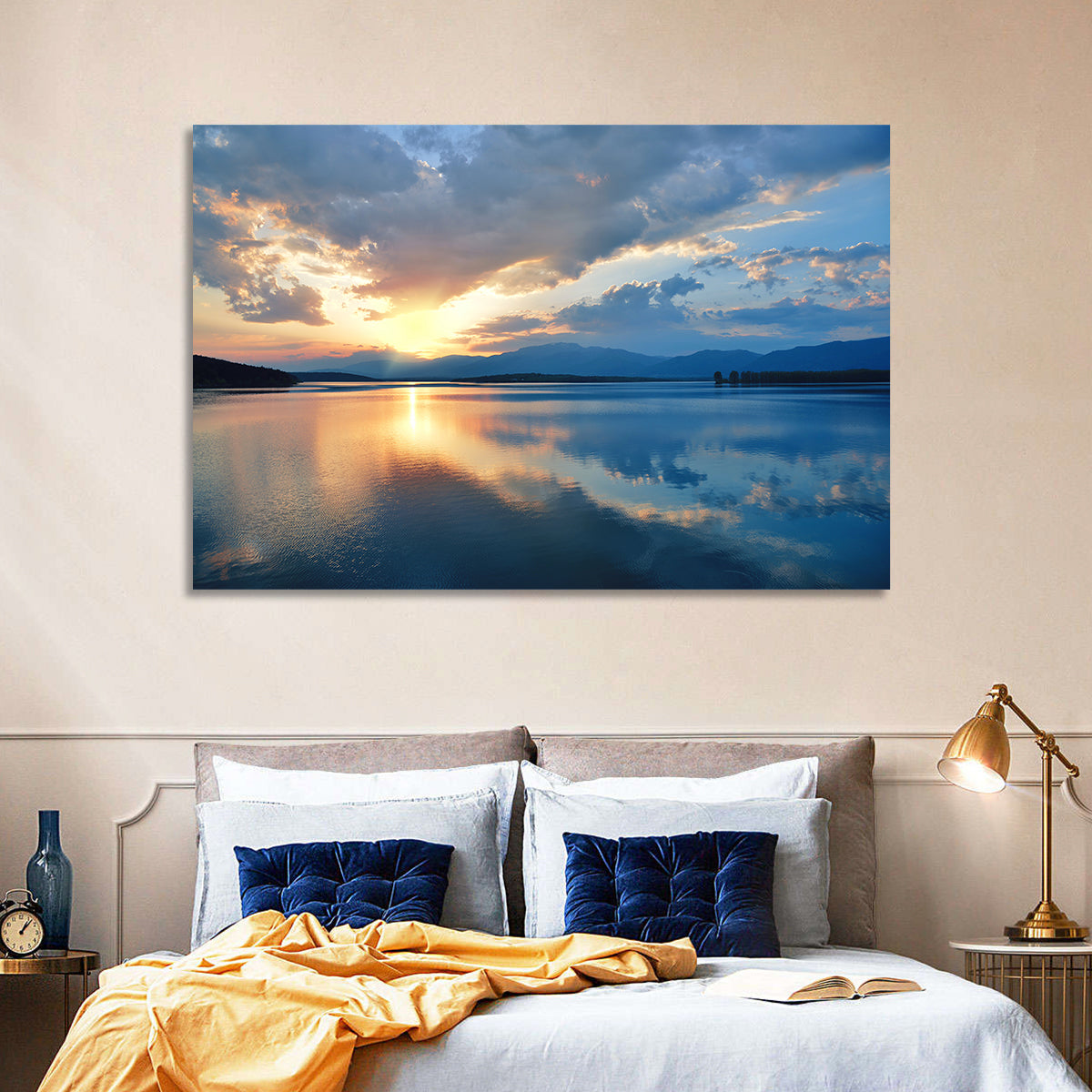 Sunset Over Lake Wall Art