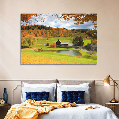 Vermont Barn by Pond Wall Art