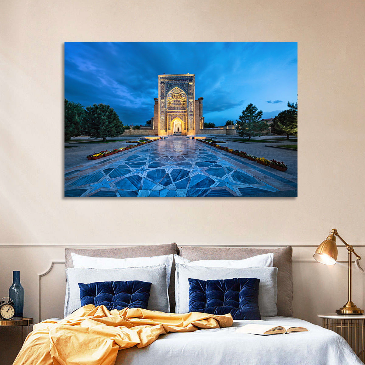 Gur-e-amir Twilight Entrance Wall Art in a room, landscape