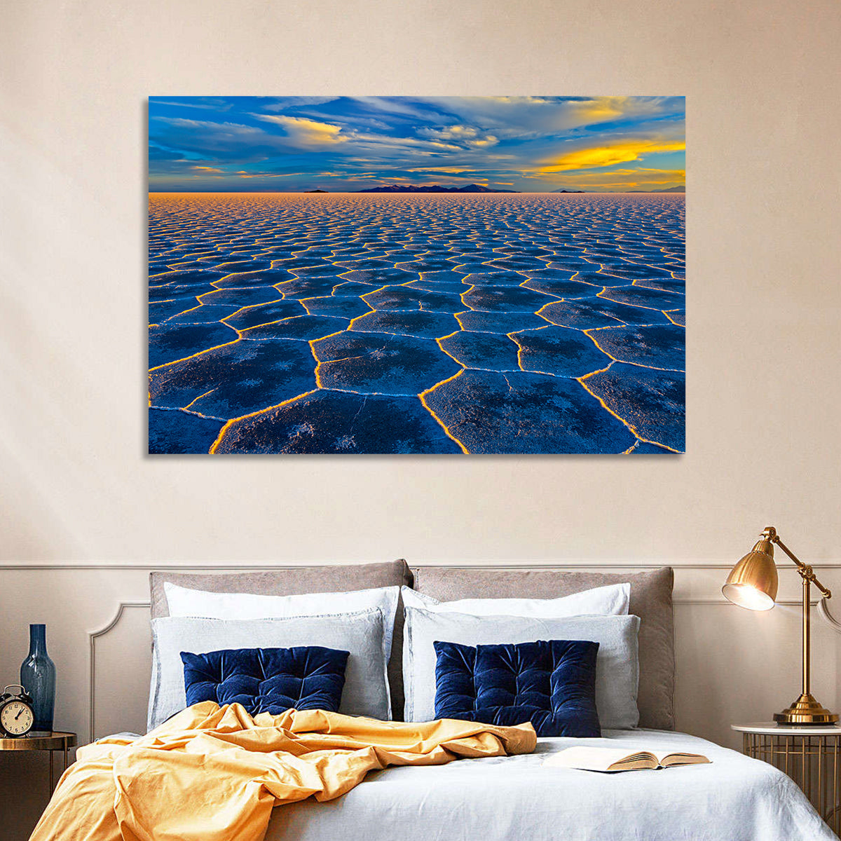 Salar De Uyuni Salt Flats at Sunset Wall Art