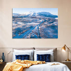 Snowy Valley with Parallel Tracks Wall Art