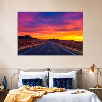 Infinite Desert Road Sunset Wall Art