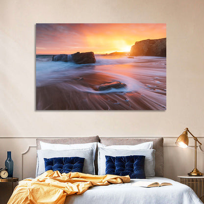 Quiberon Beach Sunset Wall Art