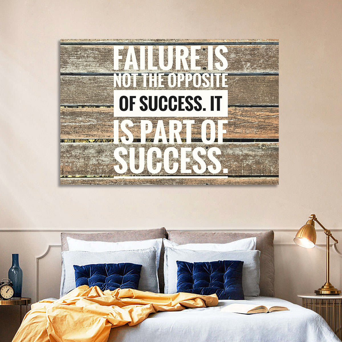 Failure Is Part of Success Rustic Typography Wall Art