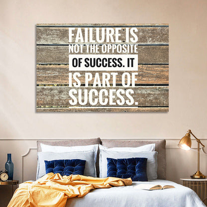Failure Is Part of Success Rustic Typography Wall Art