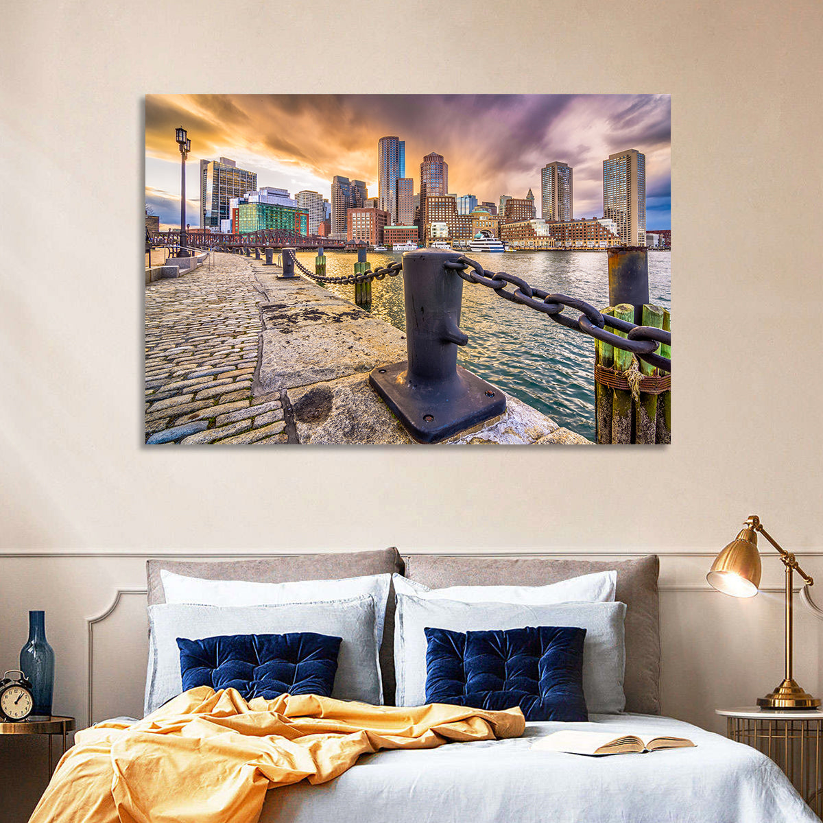 Boston Harbor at Dusk Wall Art