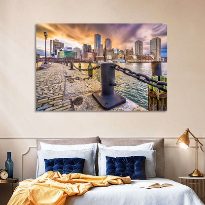 Boston Harbor at Dusk Wall Art