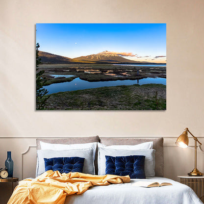 Mount Bachelor Moonlit Sunset Wall Art