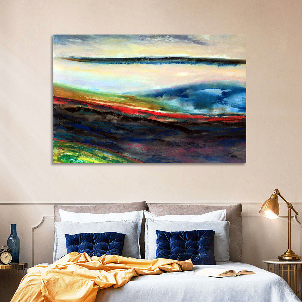 Moody Horizon Stripe Abstract Landscape Wall Art