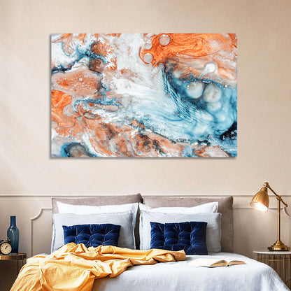 Copper Marble Fluid Abstract Wall Art