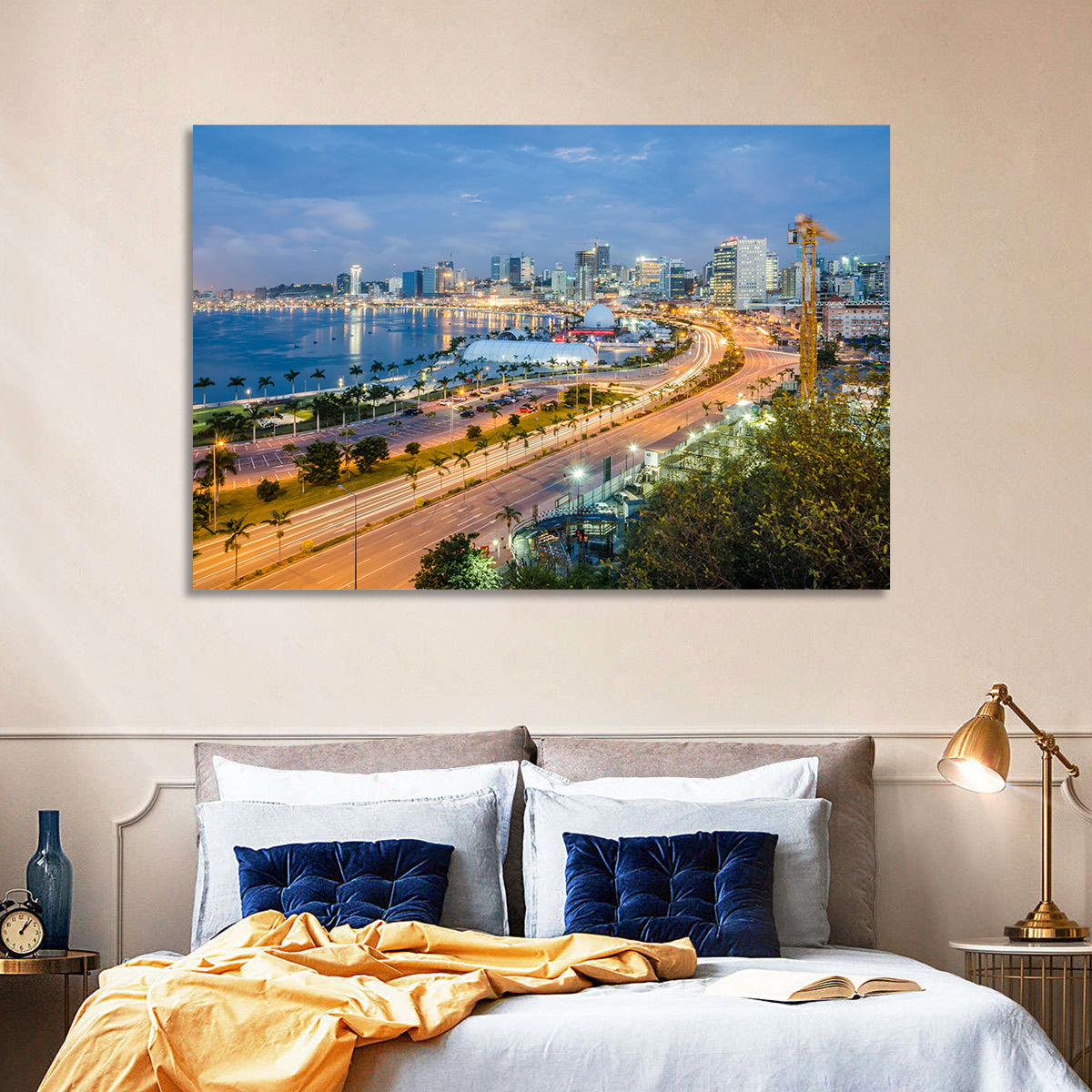 Luanda Bay Twilight Skyline Wall Art