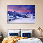 Snowy Mountain Cabin Wall Art