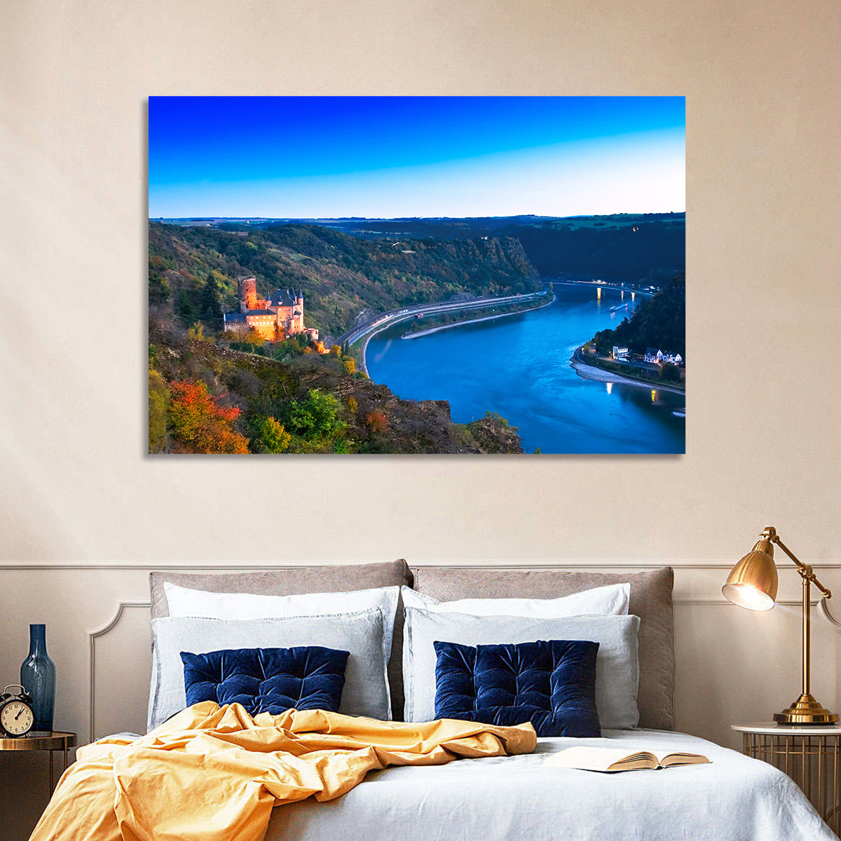Rhine Valley at Dusk Wall Art