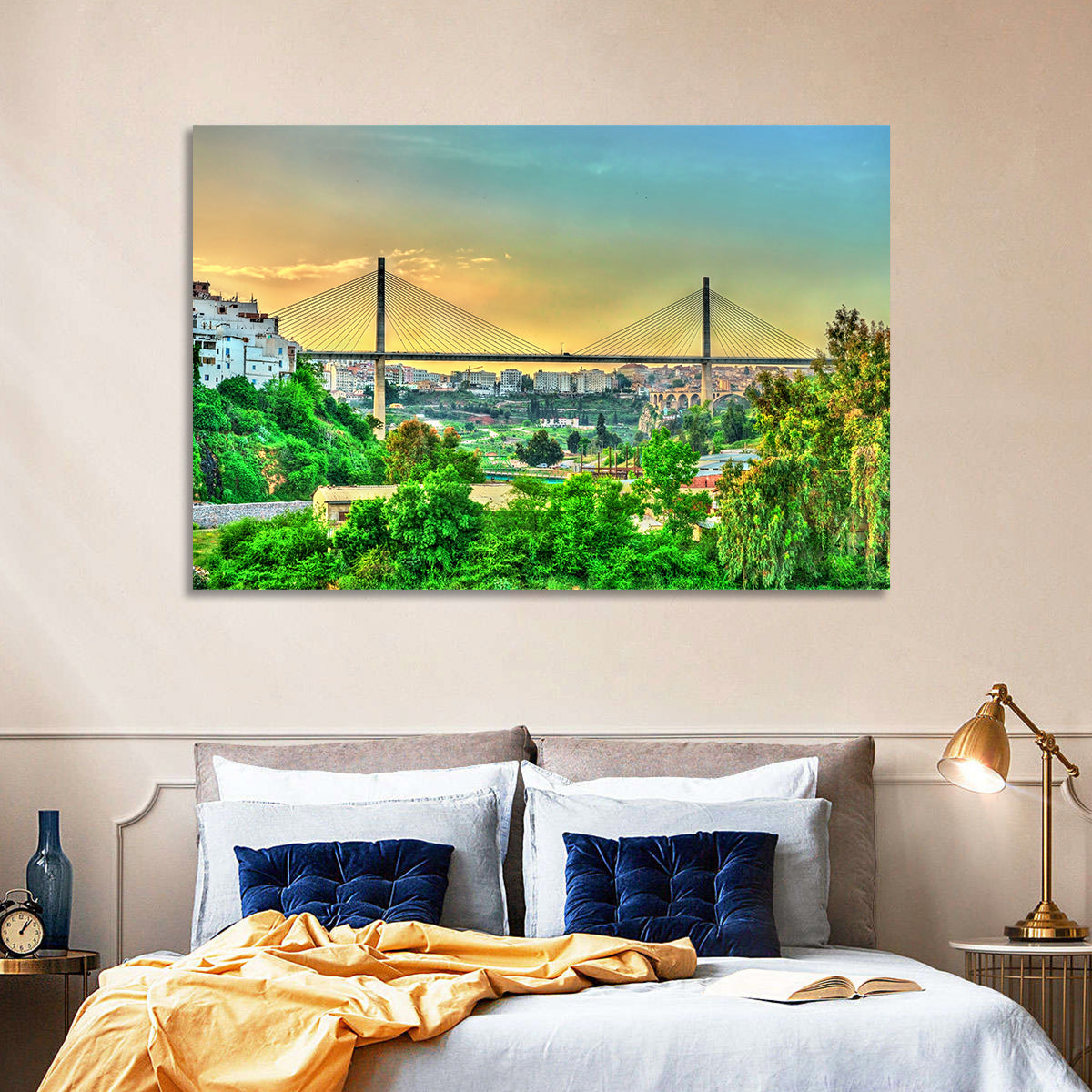 Salah Bey Viaduct at Golden Hour Wall Art in a room, landscape