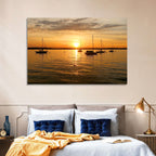 Lake Mendota Golden Sailboats Wall Art