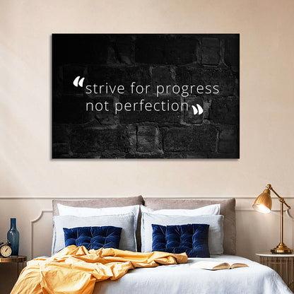 Strive for Progress Brick Typography Wall Art