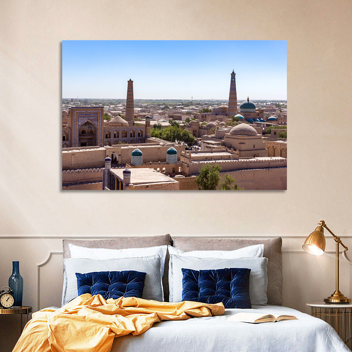 Khodja Mosque Minarets, Khiva Wall Art in a room, landscape