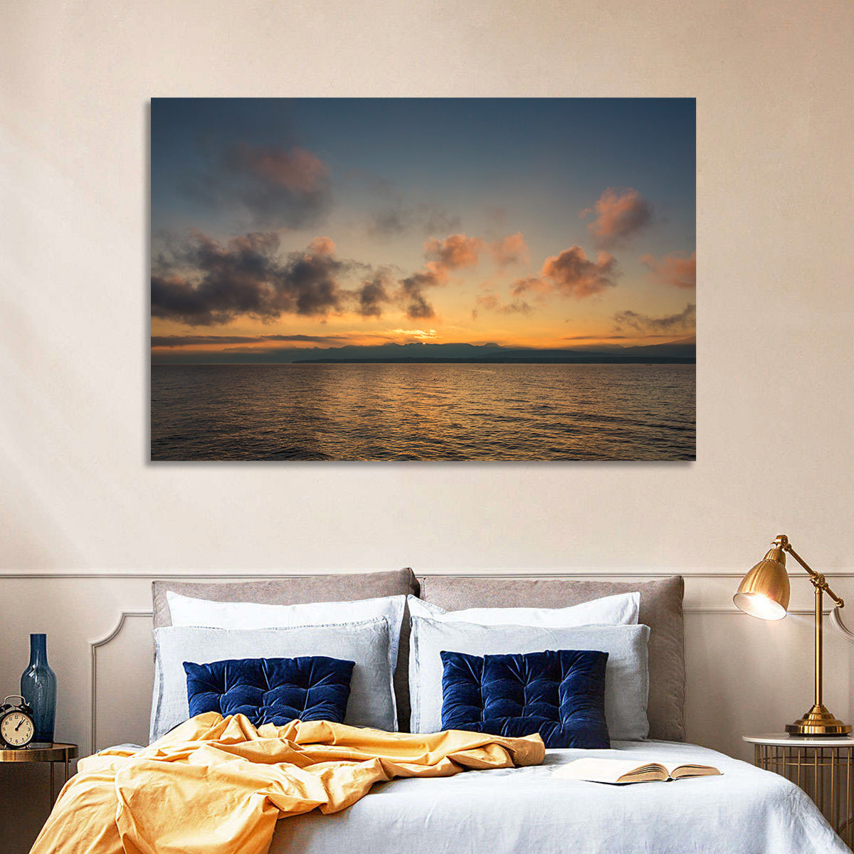Lake Leman Golden Sunset Wall Art